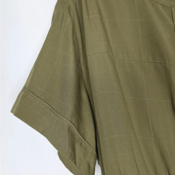 Madewell Olive Green Short Sleeved Belted Jumpsuit - Picture 4 of 11